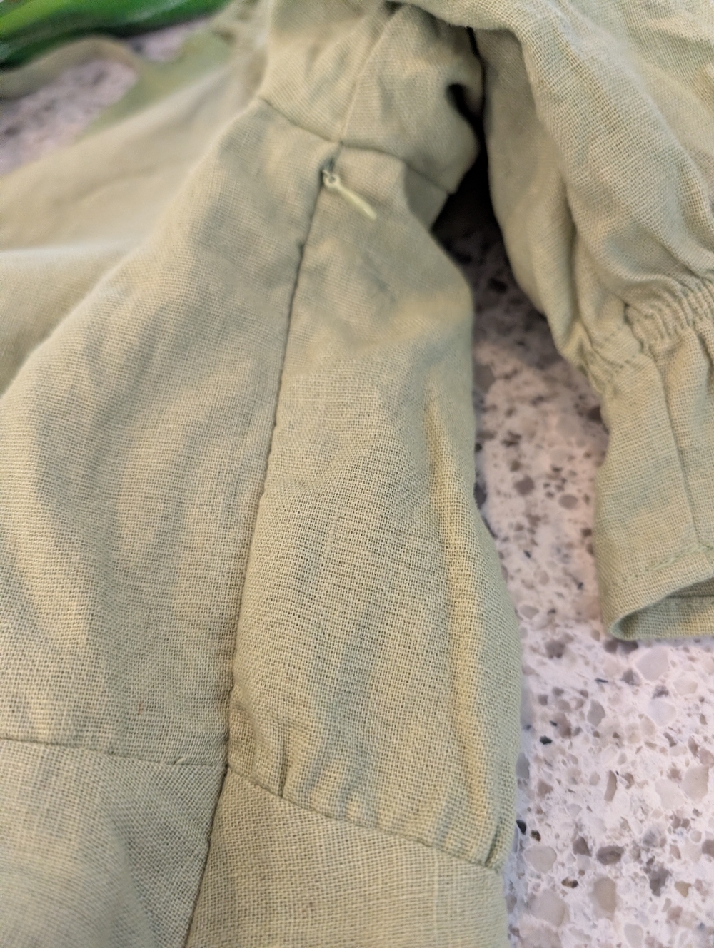 7 For All Mankind Tie-Front Peplum Blouse in Olive Green - Picture 8 of 8